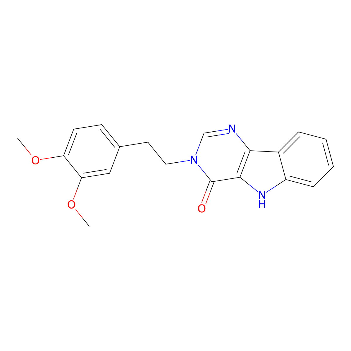 3-(3,4-dimethoxyphenethyl)-3H-pyrimido[5,4-b]indol-4(5H)-one molecular structure, CAS 859663-36-8