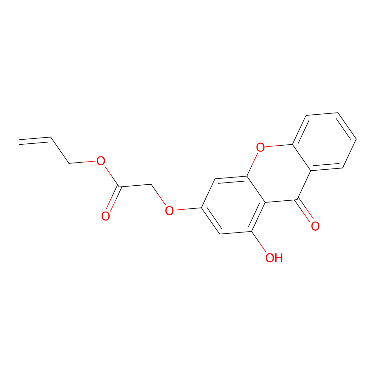 prop-2-en-1-yl [(1-hydroxy-9-oxo-9H-xanthen-3-yl)oxy]acetate molecular structure, CAS 859663-82-4