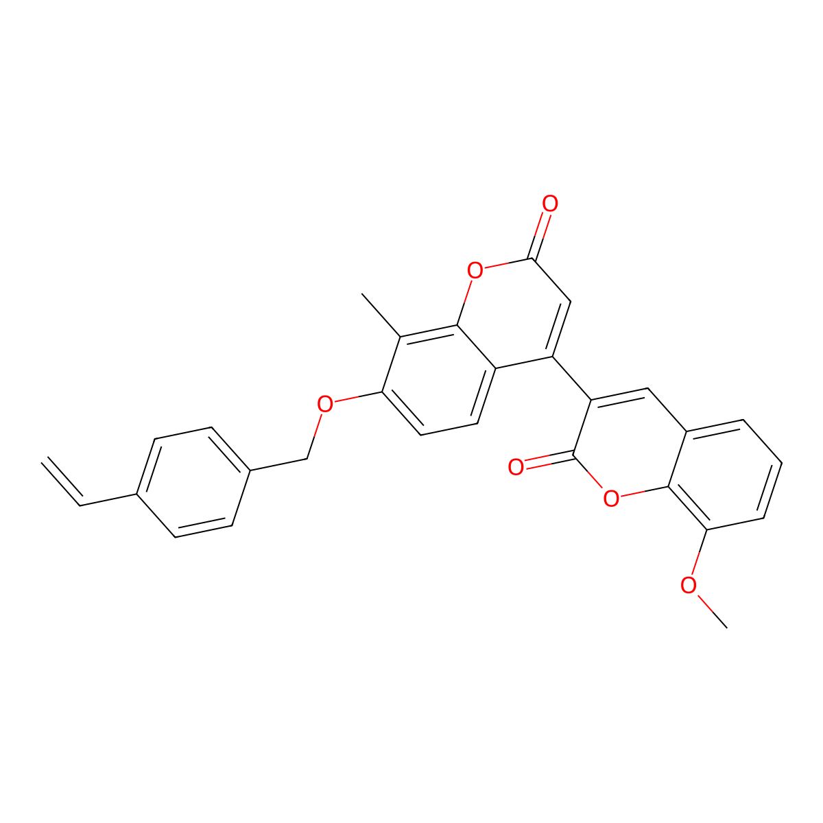 7'-[(4-ethenylbenzyl)oxy]-8-methoxy-8'-methyl-2H,2'H-3,4'-bichromene-2,2'-dione molecular structure, CAS 859663-86-8