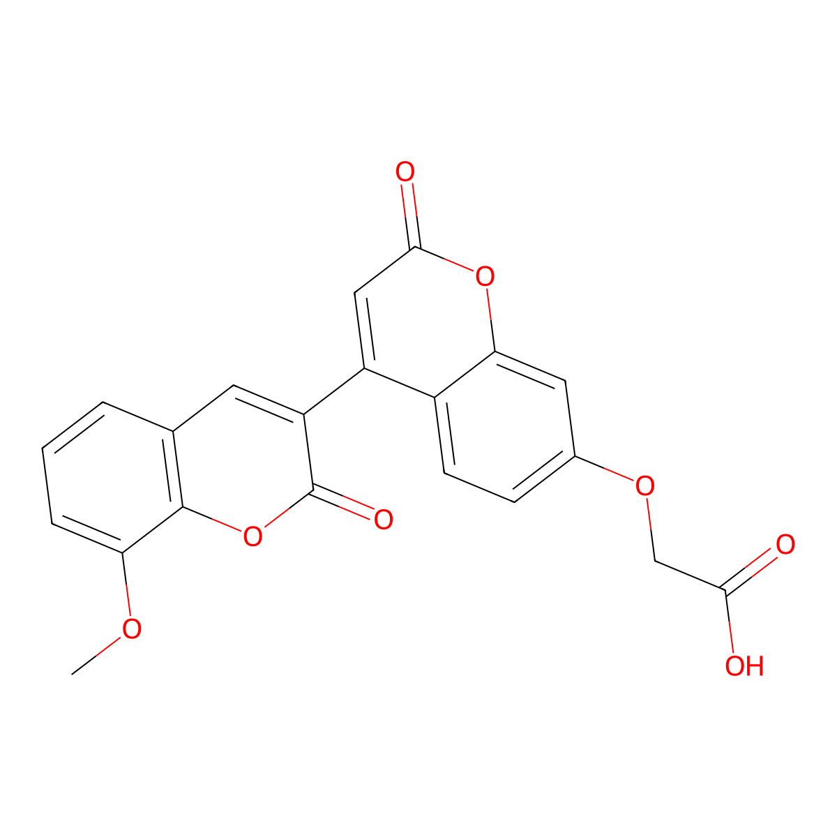 2-[4-(8-Methoxy-2-oxochromen-3-yl)-2-oxochromen-7-yl]oxyacetic acid molecular structure, CAS 859664-49-6