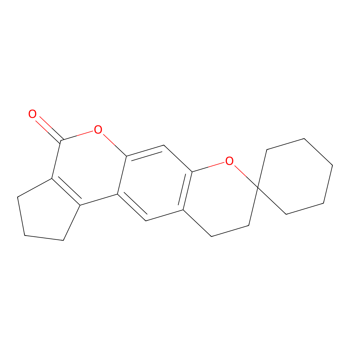 2',3',9',10'-tetrahydrospiro[cyclohexane-1,8'-cyclopenta[c]pyrano[3,2-g]chromen]-4'(1'H)-one molecular structure, CAS 859664-56-5