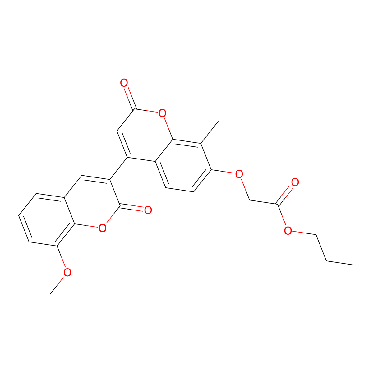 propyl 2-{[4-(8-methoxy-2-oxo-2H-chromen-3-yl)-8-methyl-2-oxo-2H-chromen-7-yl]oxy}acetate molecular structure, CAS 859664-60-1