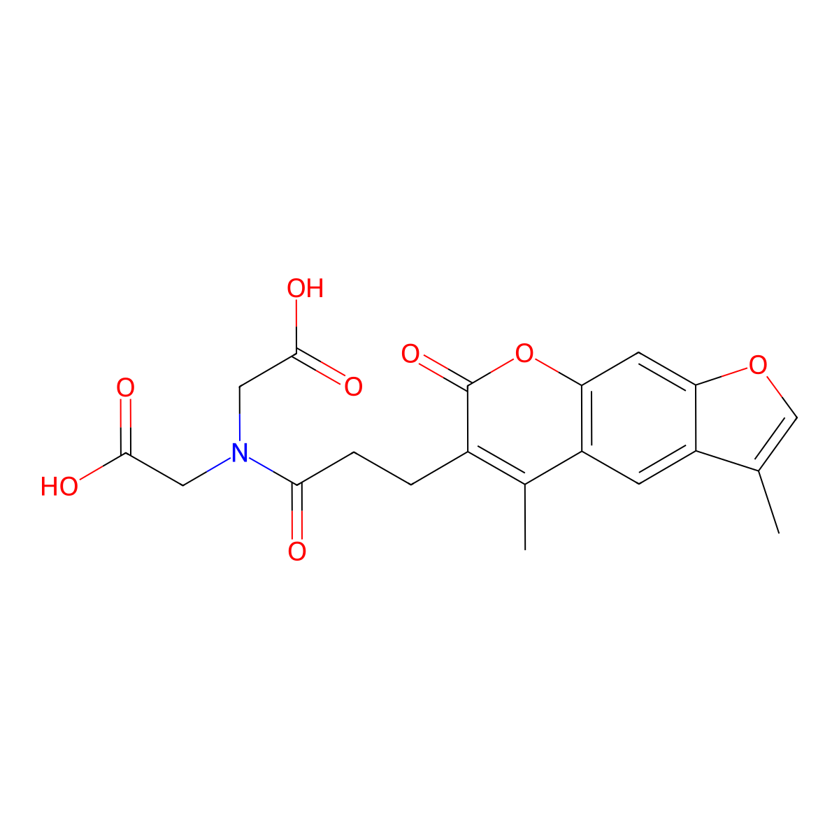 N-(carboxymethyl)-N-[3-(3,5-dimethyl-7-oxo-7H-furo[3,2-g]chromen-6-yl)propanoyl]glycine molecular structure, CAS 859664-72-5