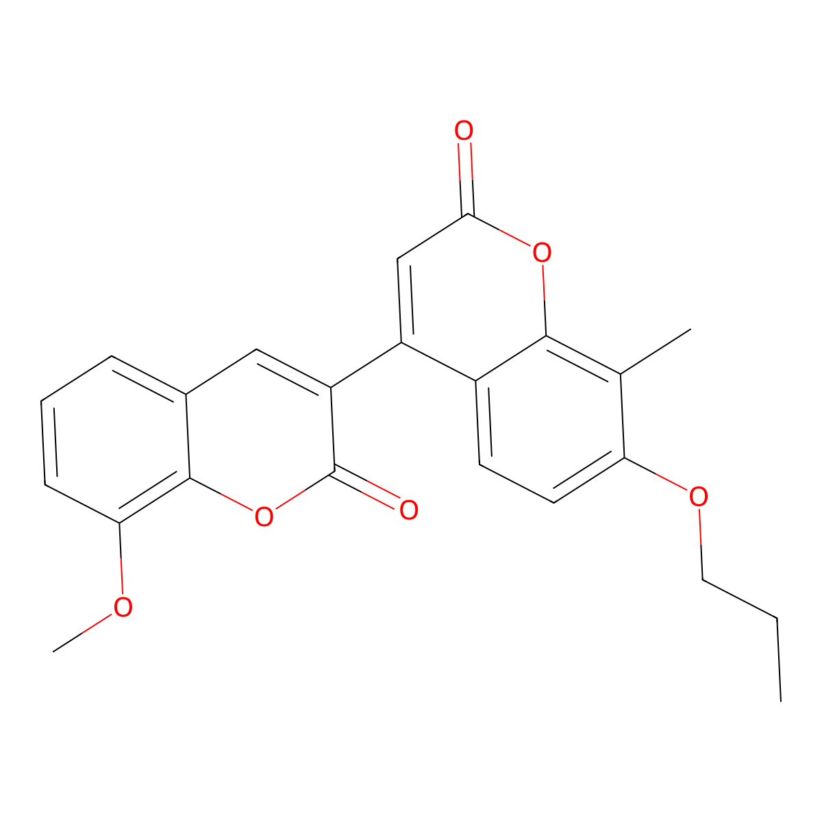8-methoxy-8'-methyl-7'-propoxy-2H,2'H-3,4'-bichromene-2,2'-dione molecular structure, CAS 859664-79-2
