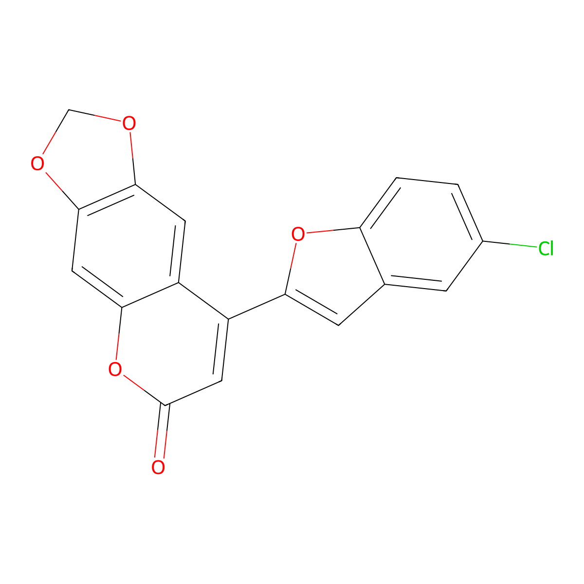 8-(5-chlorobenzofuran-2-yl)-6H-[1,3]dioxolo[4,5-g]chromen-6-one molecular structure, CAS 859664-83-8
