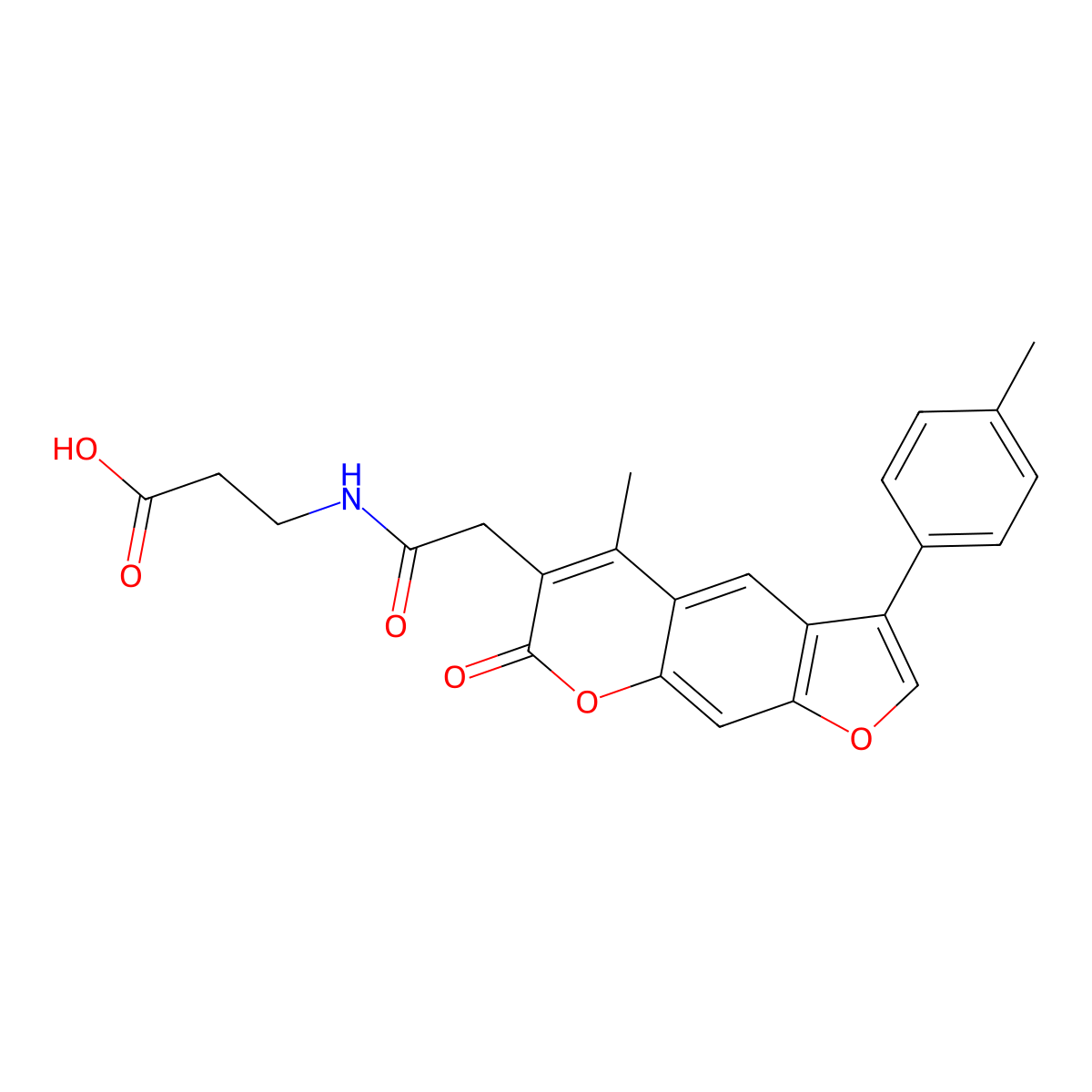 N-{[5-methyl-3-(4-methylphenyl)-7-oxo-7H-furo[3,2-g]chromen-6-yl]acetyl}-beta-alanine molecular structure, CAS 859665-96-6