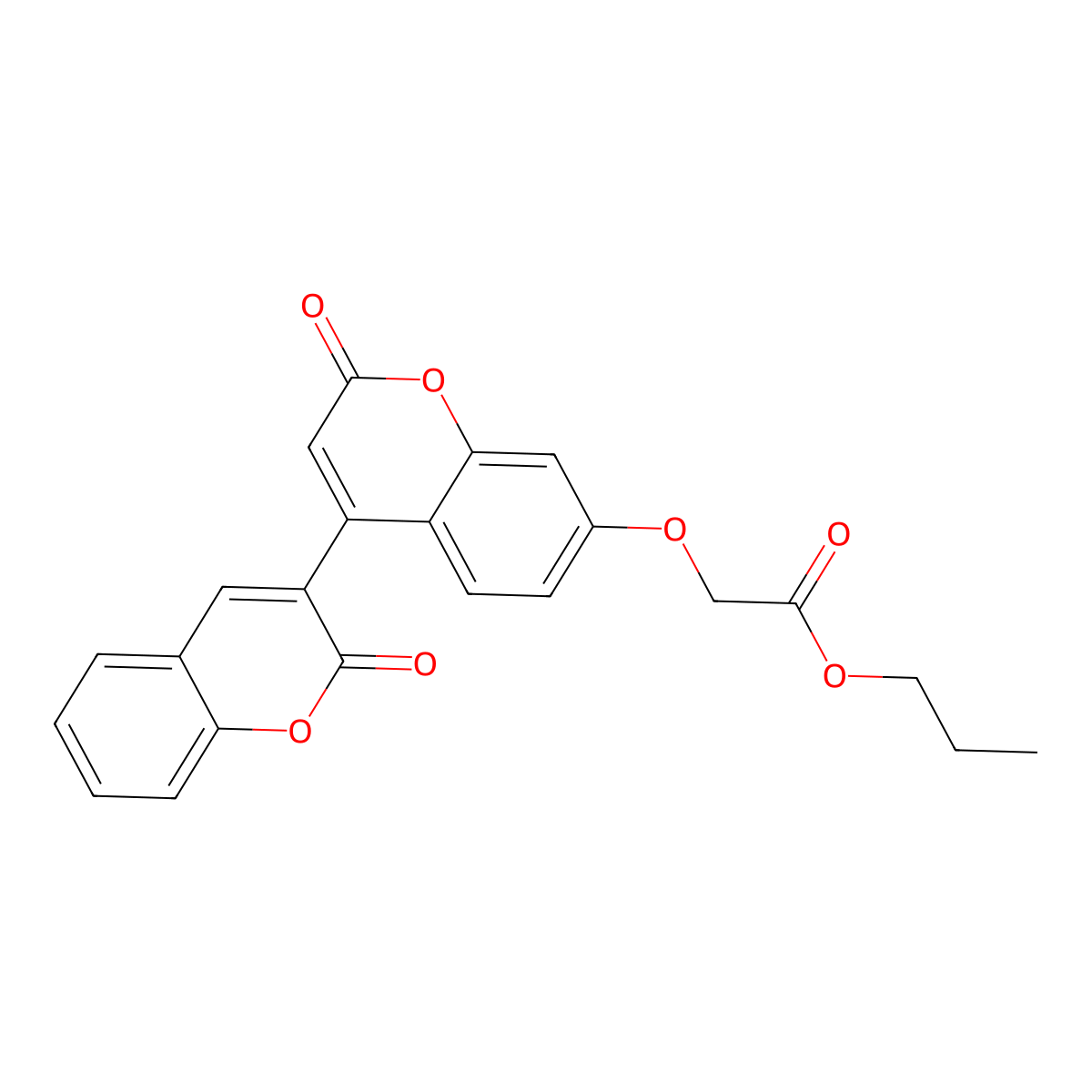 propyl 2-{[2-oxo-4-(2-oxo-2H-chromen-3-yl)-2H-chromen-7-yl]oxy}acetate molecular structure, CAS 859666-08-3