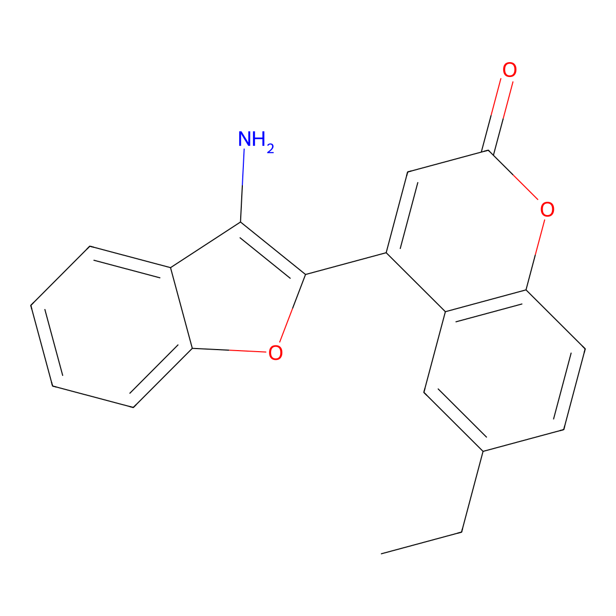 4-(3-Amino-1-benzofuran-2-yl)-6-ethylchromen-2-one molecular structure, CAS 859666-45-8