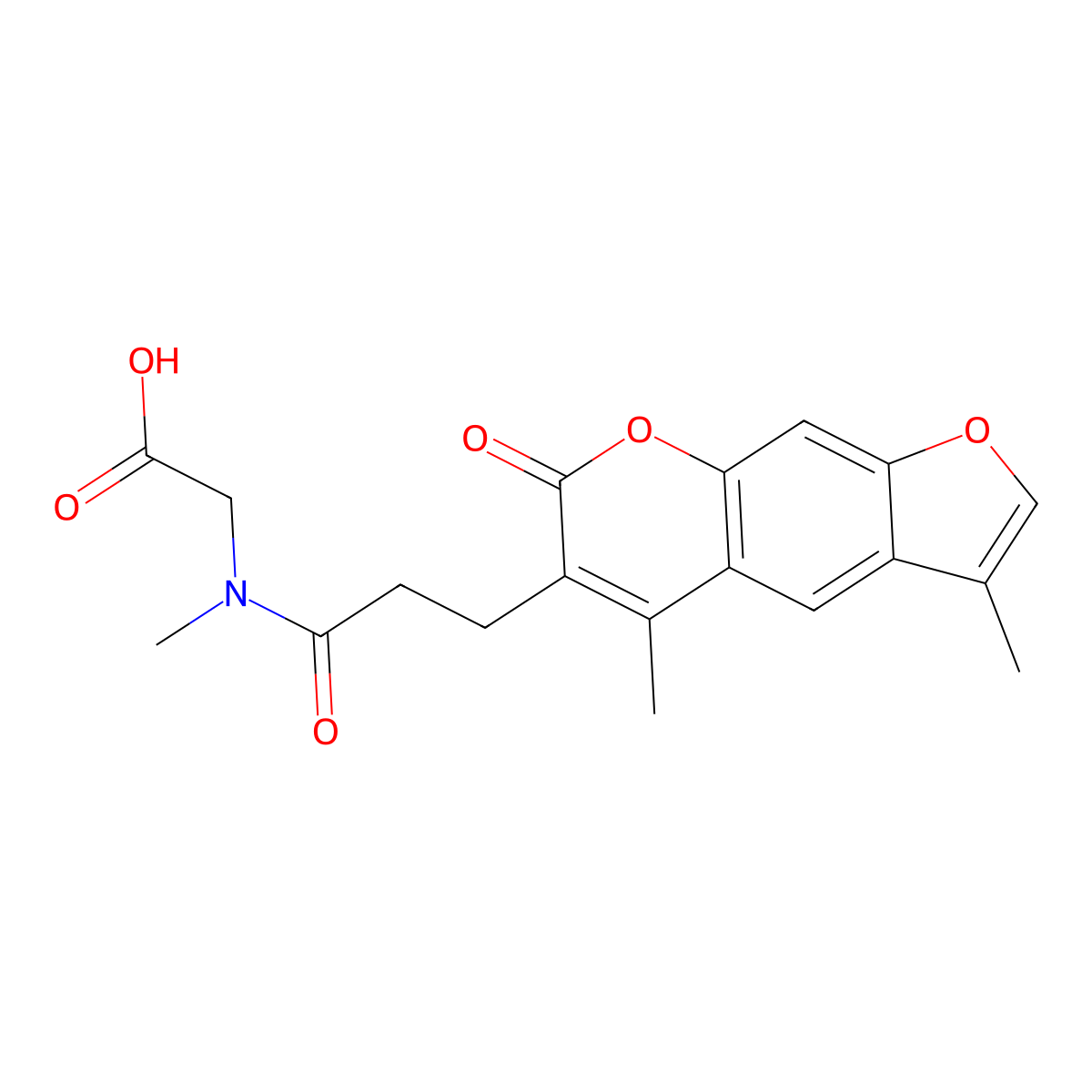 N-[3-(3,5-dimethyl-7-oxo-7H-furo[3,2-g]chromen-6-yl)propanoyl]-N-methylglycine molecular structure, CAS 859666-65-2