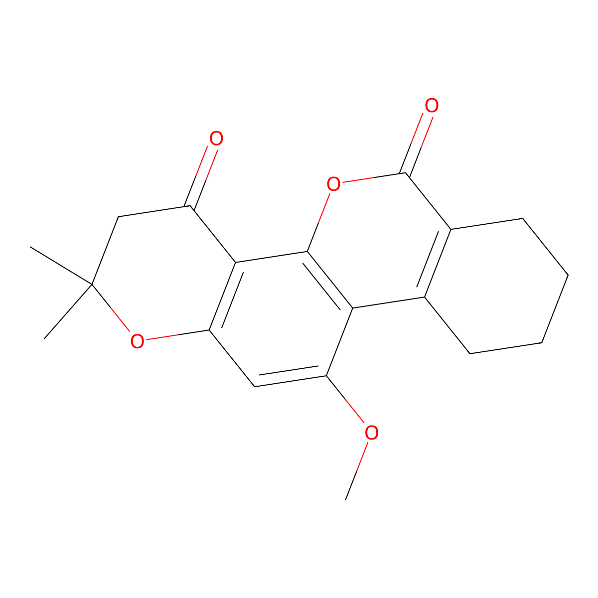 11-Methoxy-2,2-dimethyl-2,3,7,8,9,10-hexahydrobenzo[c]pyrano[2,3-h]chromen-4,6-dione molecular structure, CAS 859666-90-3