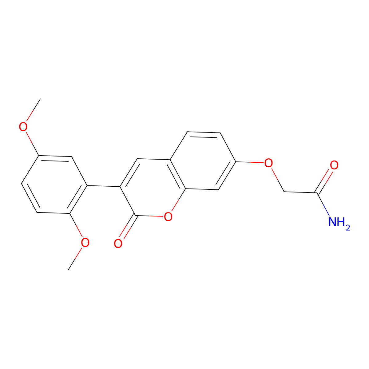 2-((3-(2,5-dimethoxyphenyl)-2-oxo-2H-chromen-7-yl)oxy)acetamide molecular structure, CAS 859667-79-1