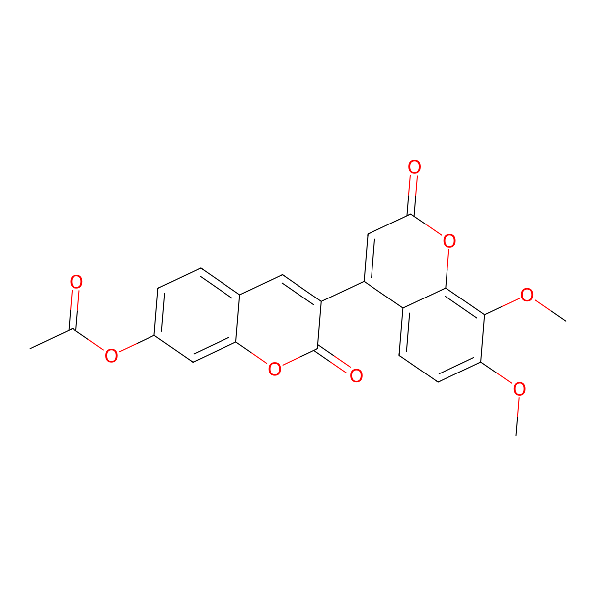 7',8'-dimethoxy-2,2'-dioxo-2H,2'H-3,4'-bichromen-7-yl acetate molecular structure, CAS 859667-82-6