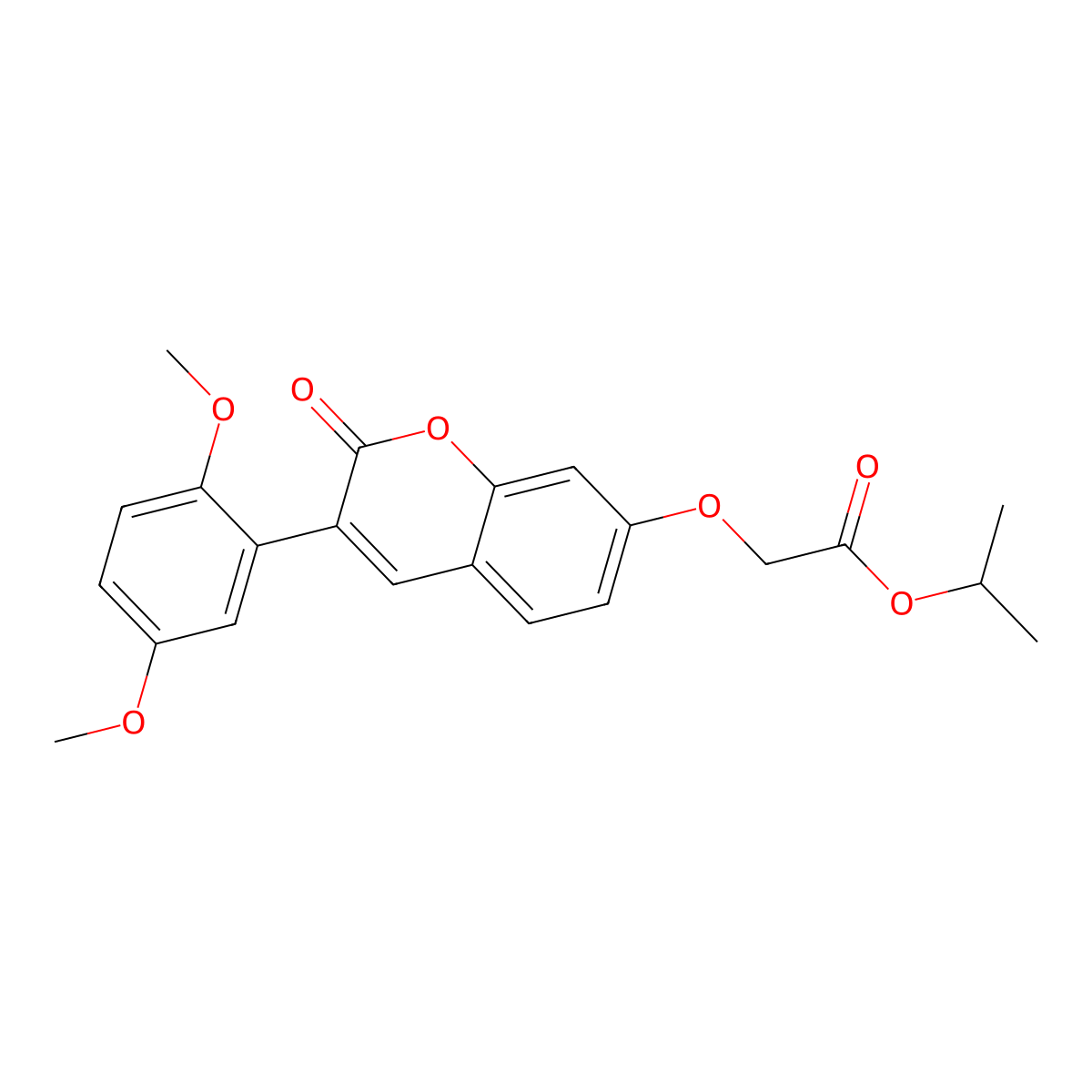 Methylethyl 2-[3-(2,5-dimethoxyphenyl)-2-oxochromen-7-yloxy]acetate molecular structure, CAS 859668-88-5