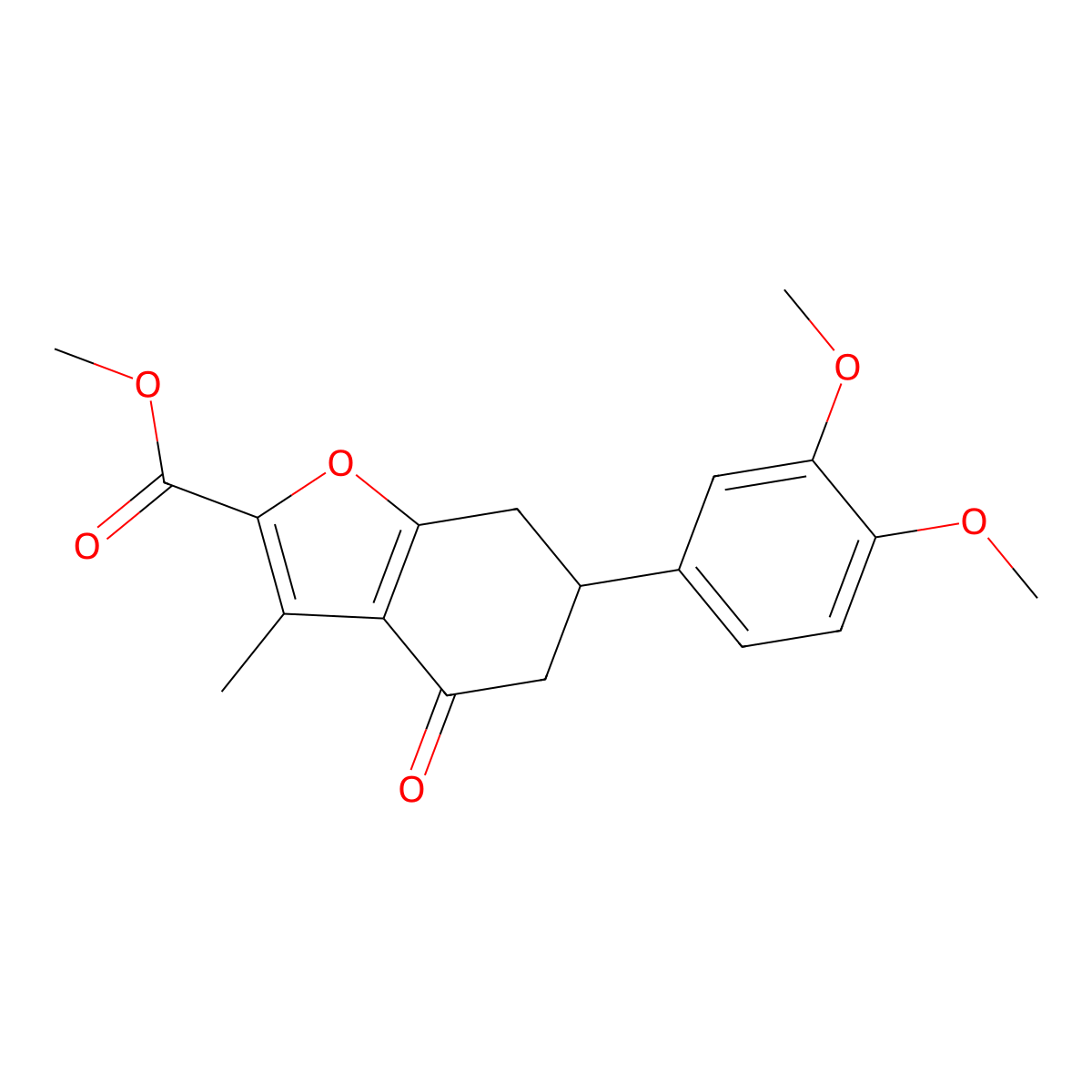Methyl 6-(3,4-dimethoxyphenyl)-3-methyl-4-oxo-4,5,6,7-tetrahydro-1-benzofuran-2-carboxylate molecular structure, CAS 859669-02-6