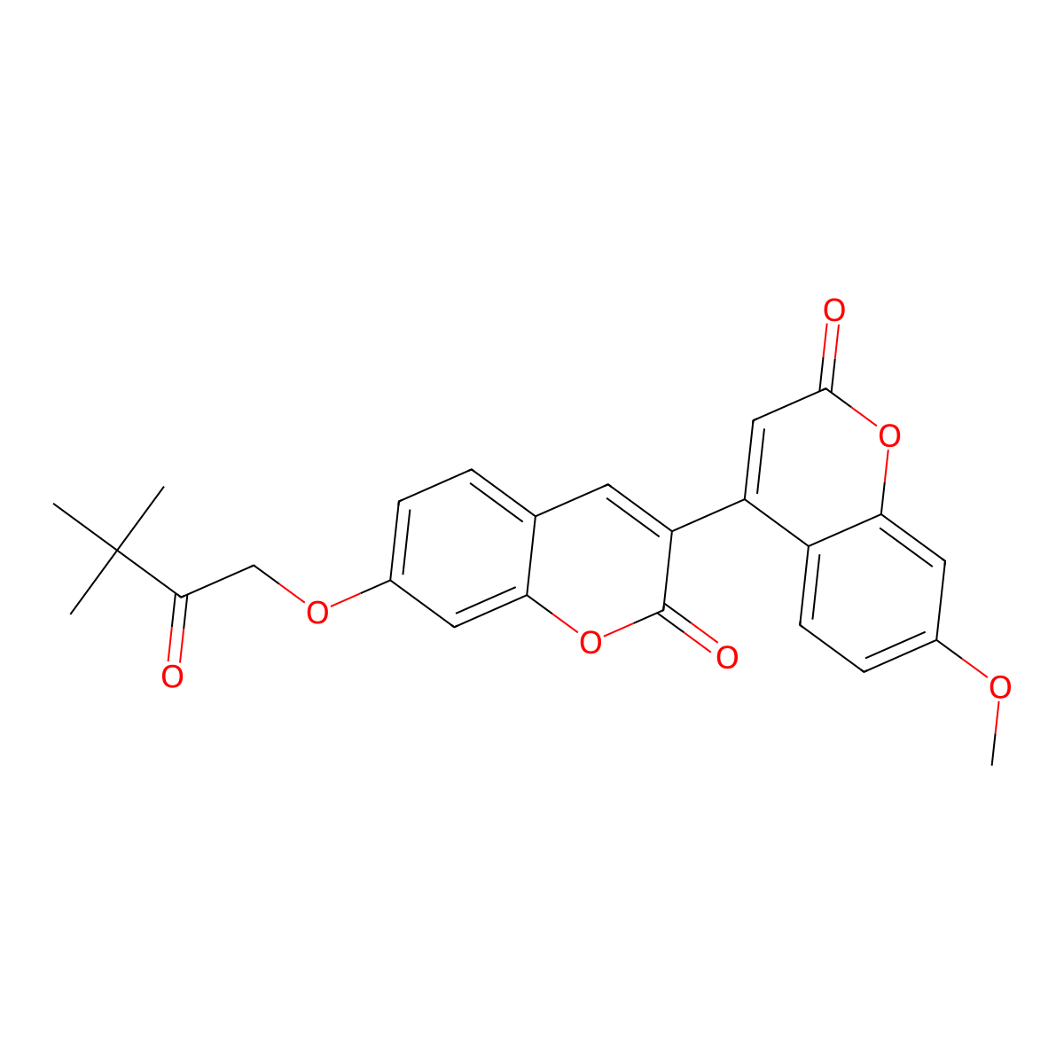7-(3,3-dimethyl-2-oxobutoxy)-3-(7-methoxy-2-oxo-2H-chromen-4-yl)-2H-chromen-2-one molecular structure, CAS 859669-07-1