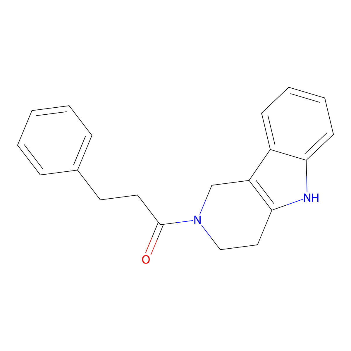 3-phenyl-1-(1,3,4,5-tetrahydro-2H-pyrido[4,3-b]indol-2-yl)propan-1-one molecular structure, CAS 859669-70-8