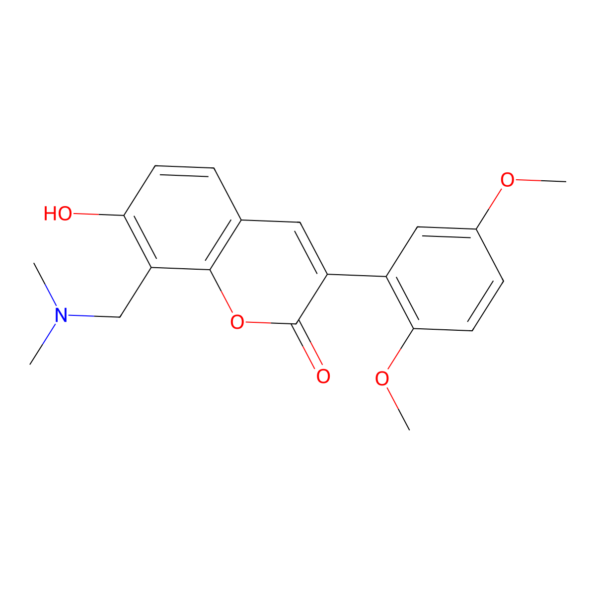 3-(2,5-dimethoxyphenyl)-8-((dimethylamino)methyl)-7-hydroxy-2H-chromen-2-one molecular structure, CAS 859670-17-0