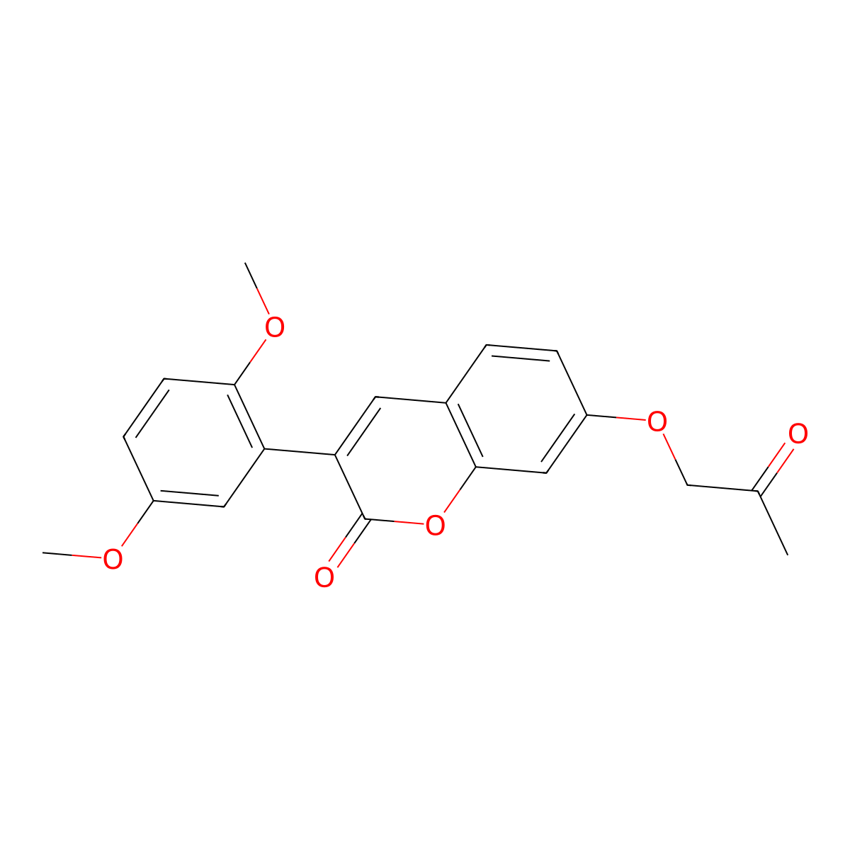 3-(2,5-dimethoxyphenyl)-7-(2-oxopropoxy)-2H-chromen-2-one molecular structure, CAS 859670-38-5