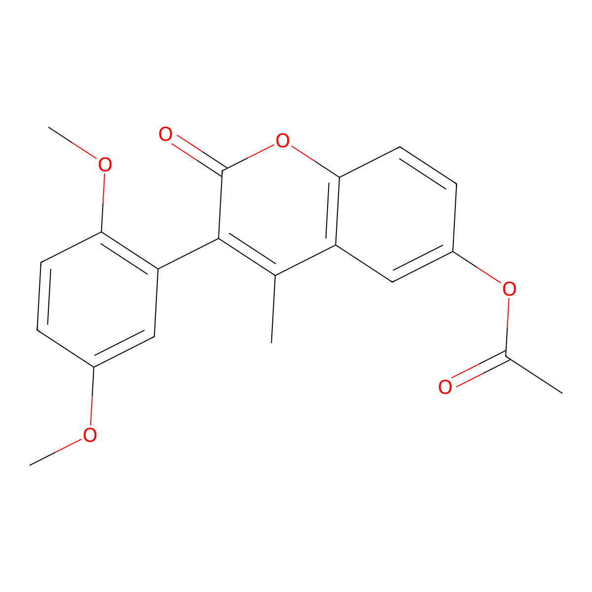 3-(2,5-dimethoxyphenyl)-4-methyl-2-oxo-2H-chromen-6-yl acetate molecular structure, CAS 859671-20-8