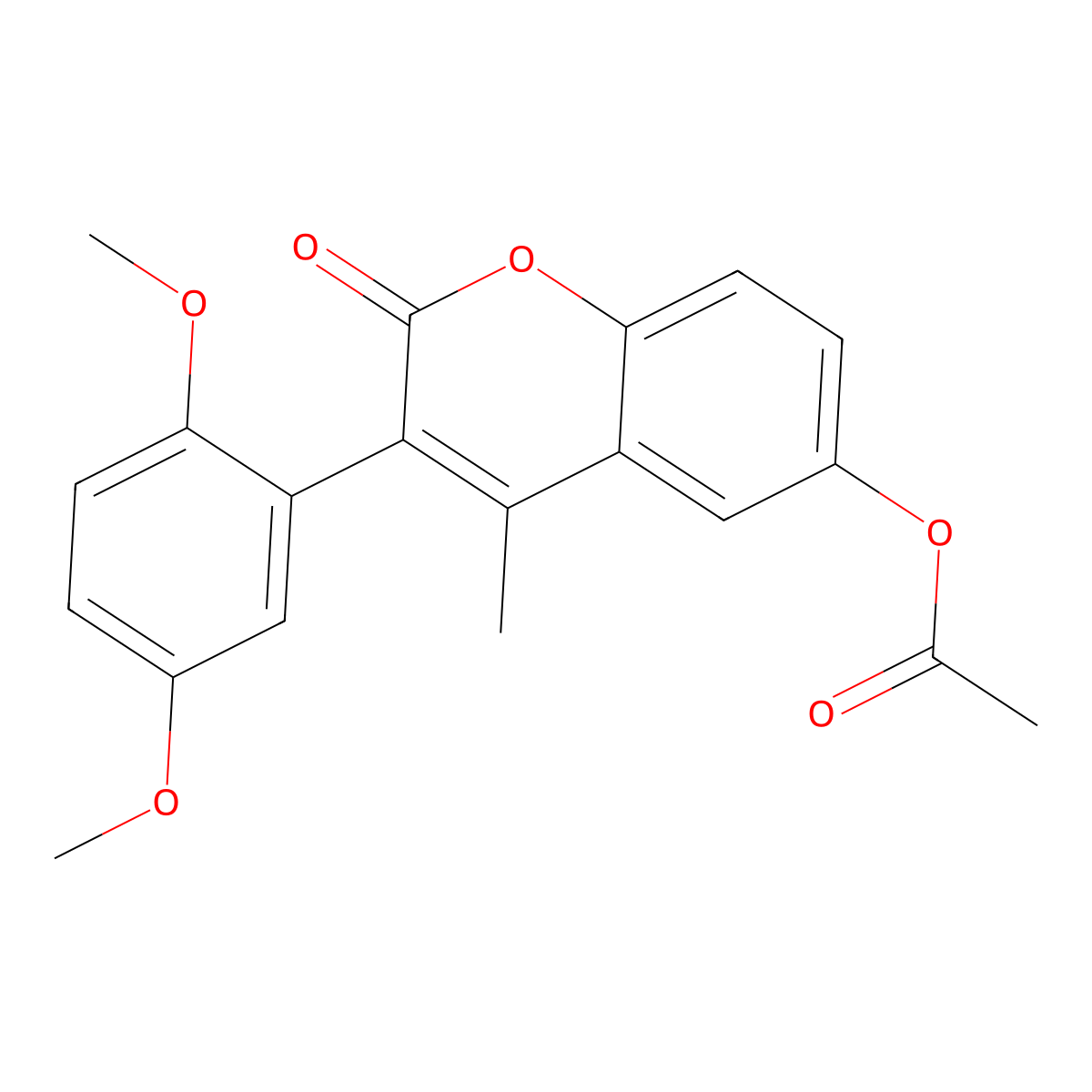 3-(2,5-dimethoxyphenyl)-4-methyl-2-oxo-2H-chromen-6-yl acetate molecular structure, CAS 859671-20-8