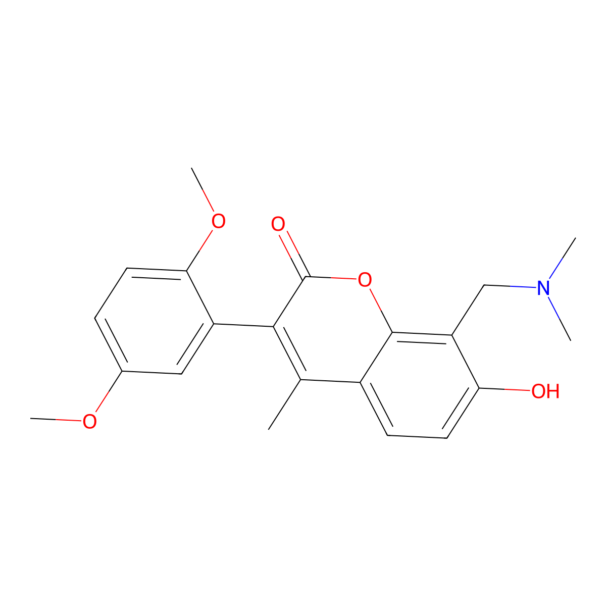 3-(2,5-dimethoxyphenyl)-8-((dimethylamino)methyl)-7-hydroxy-4-methyl-2H-chromen-2-one molecular structure, CAS 859672-37-0