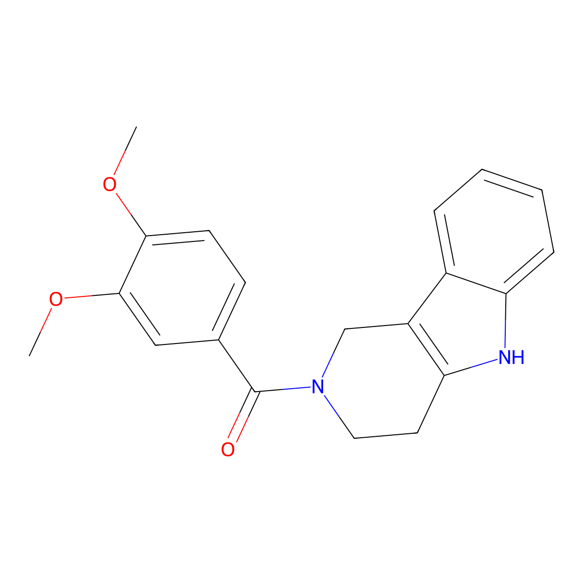 2-(3,4-dimethoxybenzoyl)-1H,2H,3H,4H,5H-pyrido[4,3-b]indole molecular structure, CAS 859672-67-6