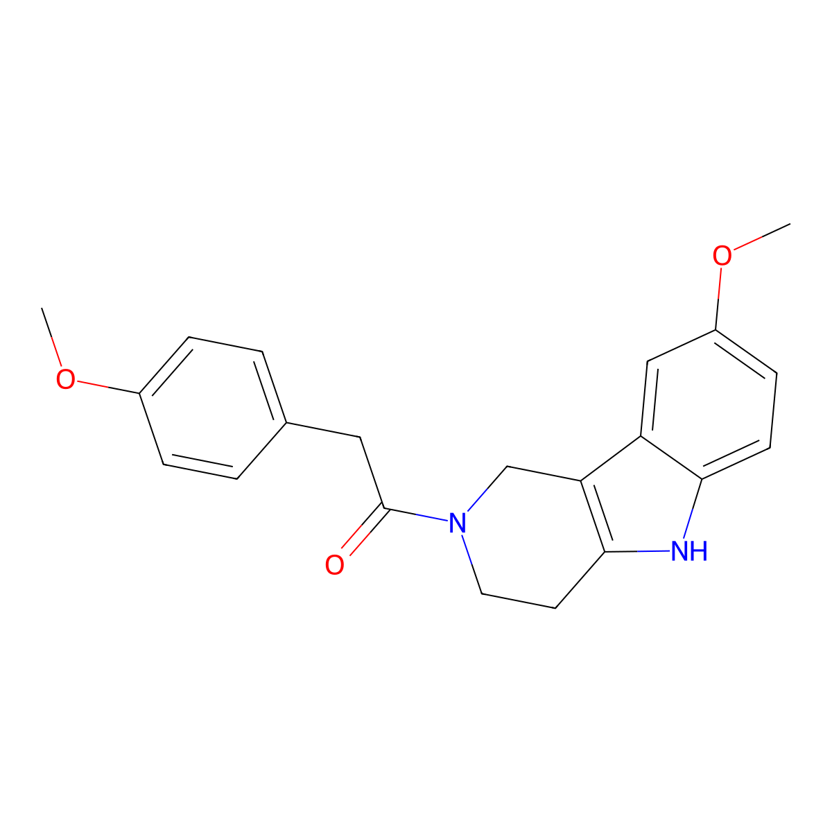 2-(4-methoxyphenyl)-1-(8-methoxy-1,3,4,5-tetrahydro-2H-pyrido[4,3-b]indol-2-yl)ethanone molecular structure, CAS 859673-68-0