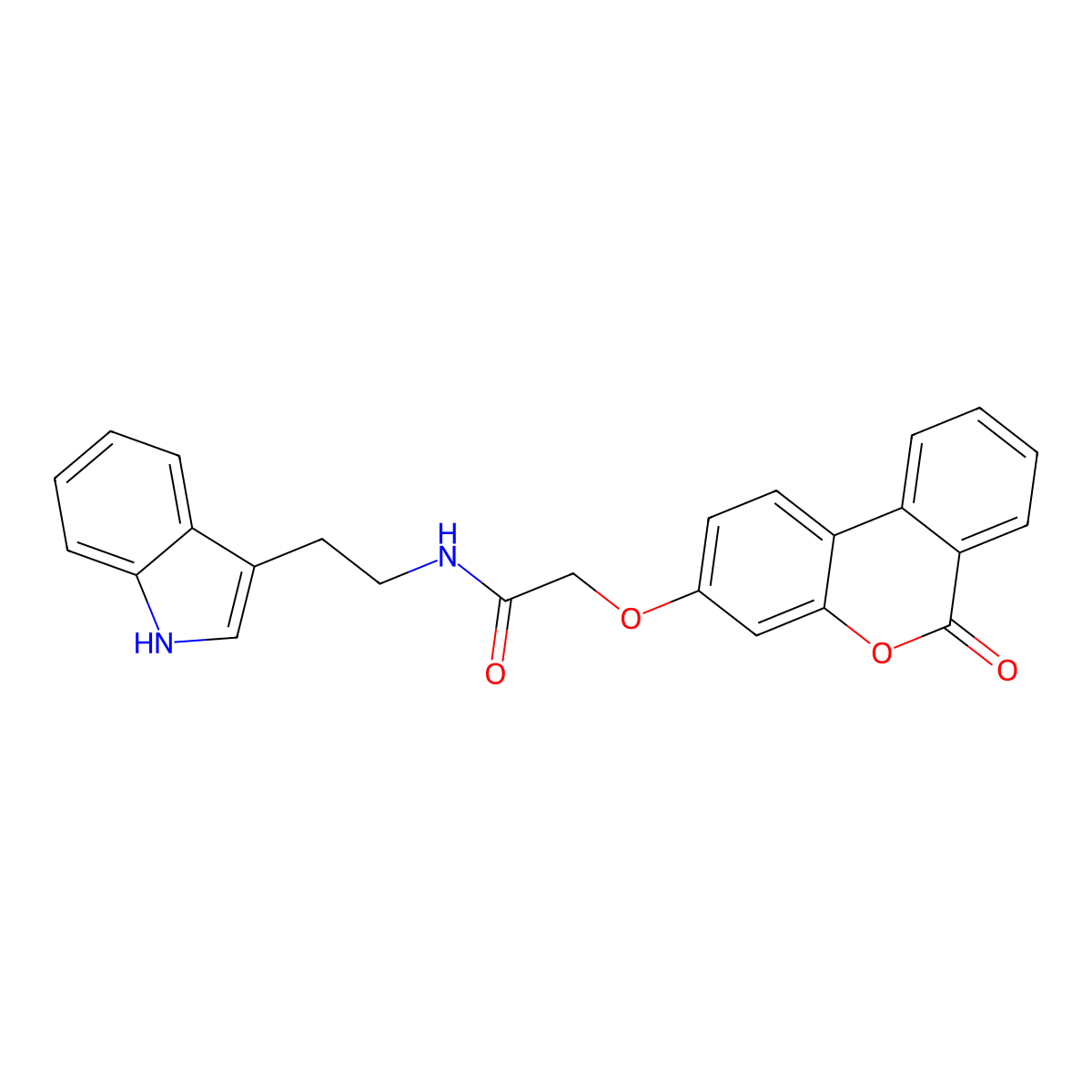 N-(2-(1H-indol-3-yl)ethyl)-2-((6-oxo-6H-benzo[c]chromen-3-yl)oxy)acetamide molecular structure, CAS 859673-77-1