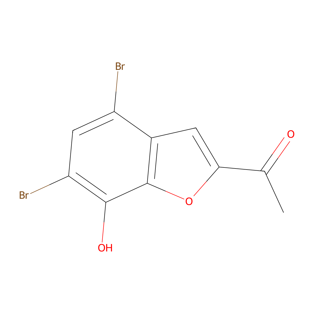 1-(4,6-Dibromo-7-hydroxy-1-benzofuran-2-yl)ethanone molecular structure, CAS 859708-09-1