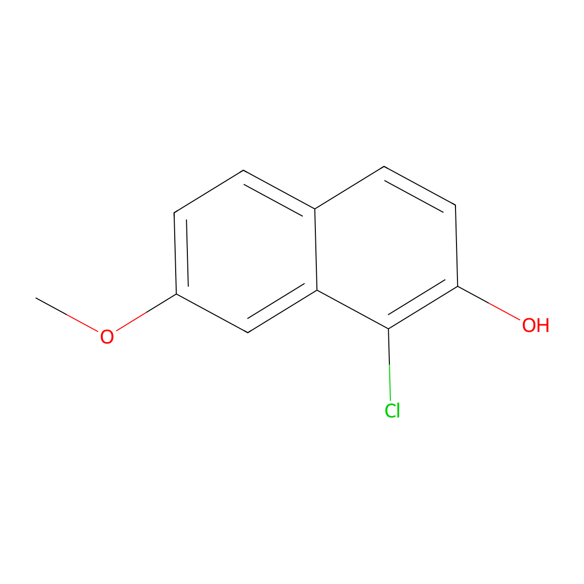 1-Chloro-7-methoxynaphthalen-2-OL molecular structure, CAS 85972-67-4