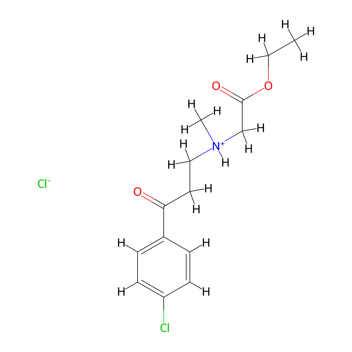 Glycine, N-(3-(4-chlorophenyl)-3-oxopropyl)-N-methyl-, ethyl ester, hydrochloride molecular structure, CAS 85975-25-3