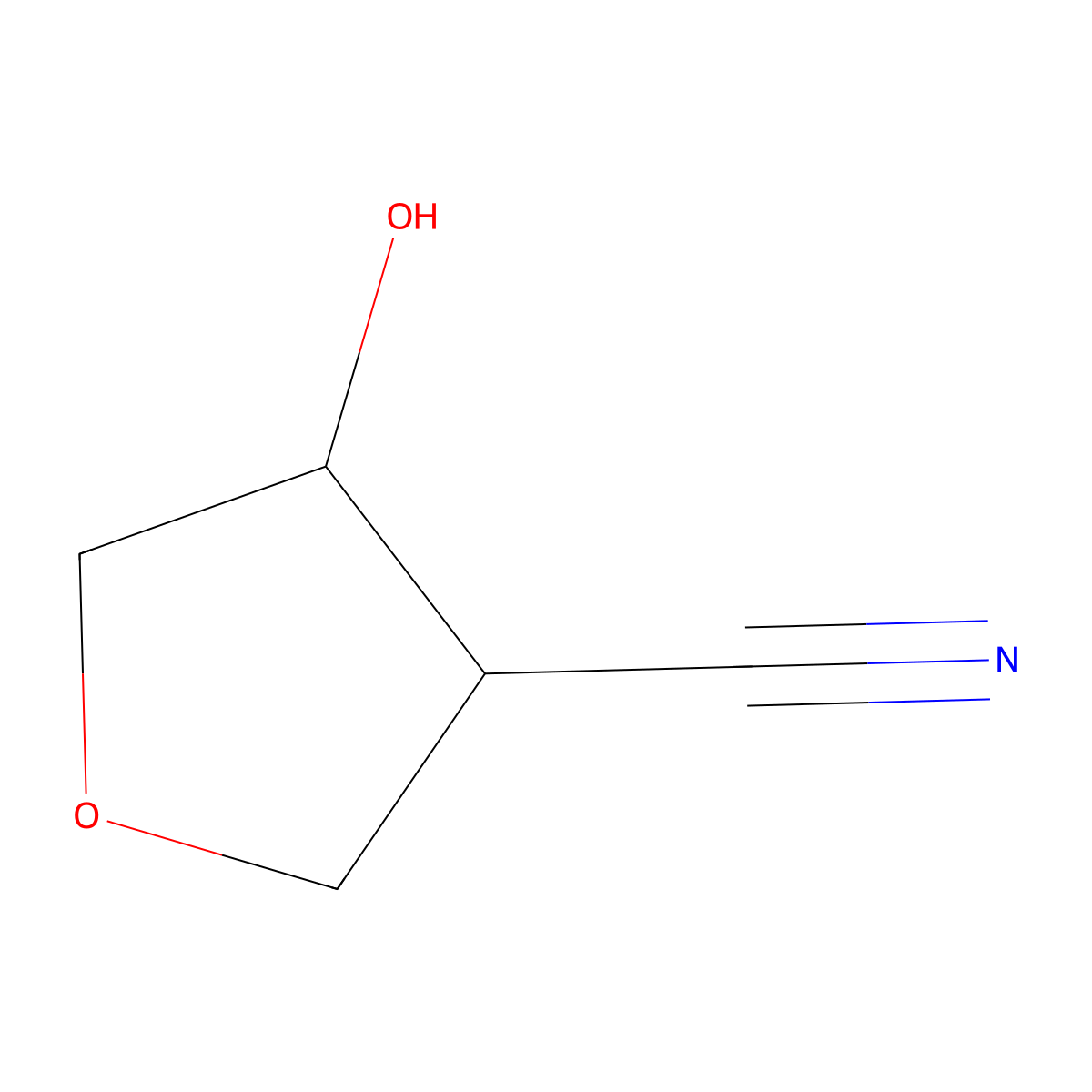 4-Hydroxytetrahydrofuran-3-carbonitrile molecular structure, CAS 859750-88-2