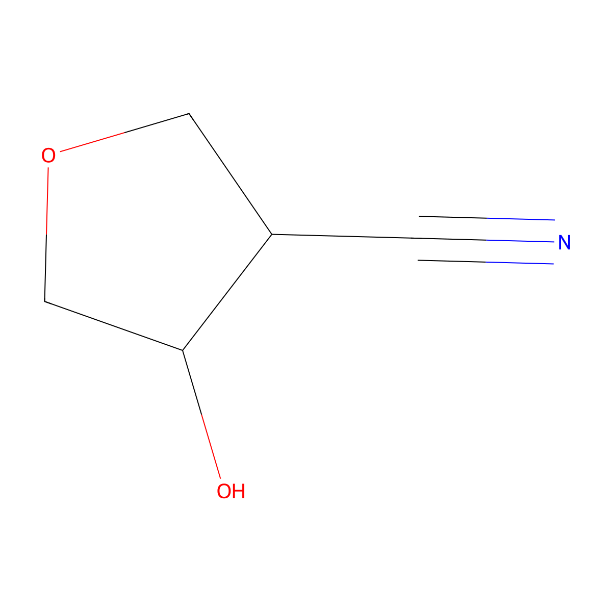 4-Hydroxytetrahydrofuran-3-carbonitrile molecular structure, CAS 859750-88-2