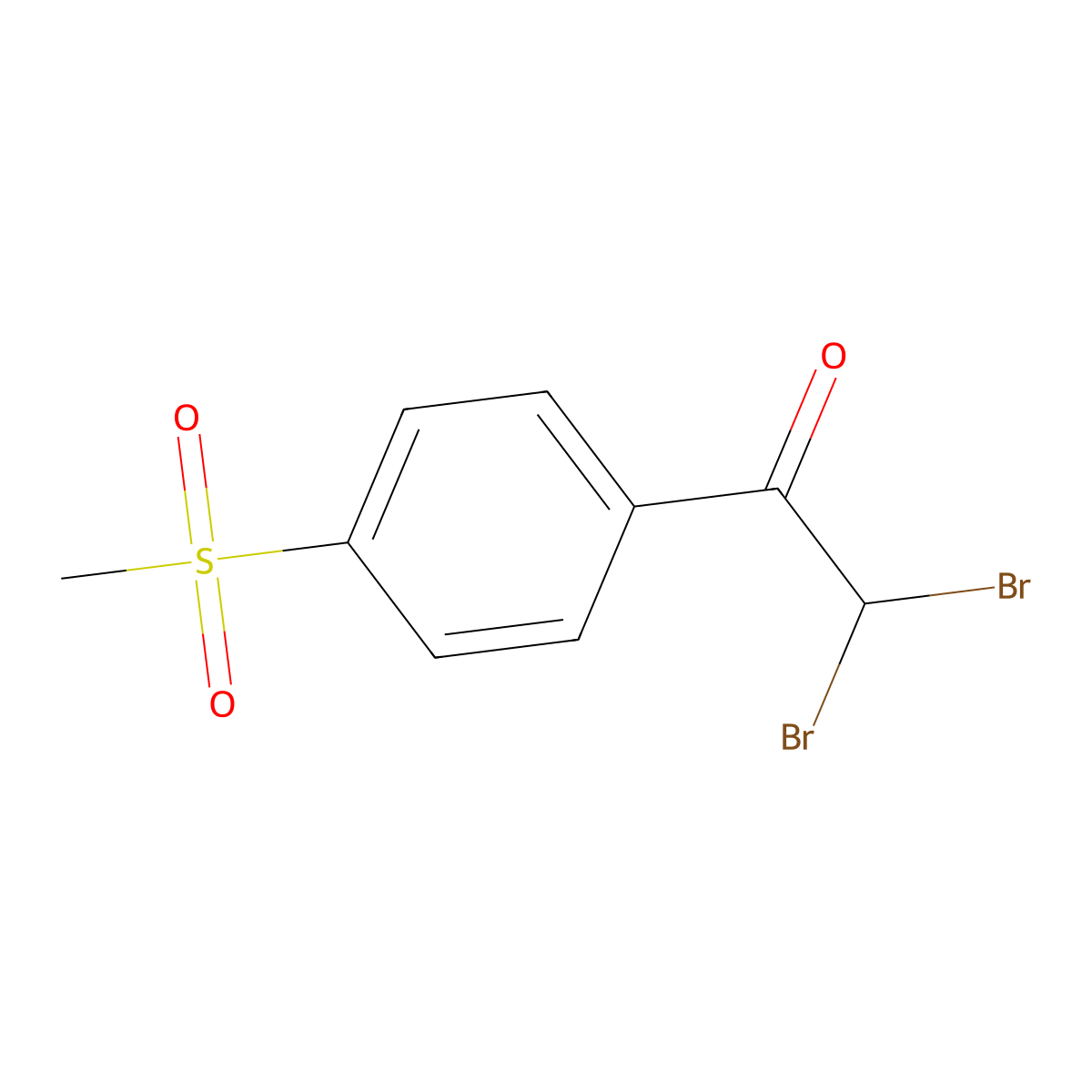 2,2-Dibromo-4'-(methylsulfonyl)acetophenone molecular structure, CAS 85976-24-5