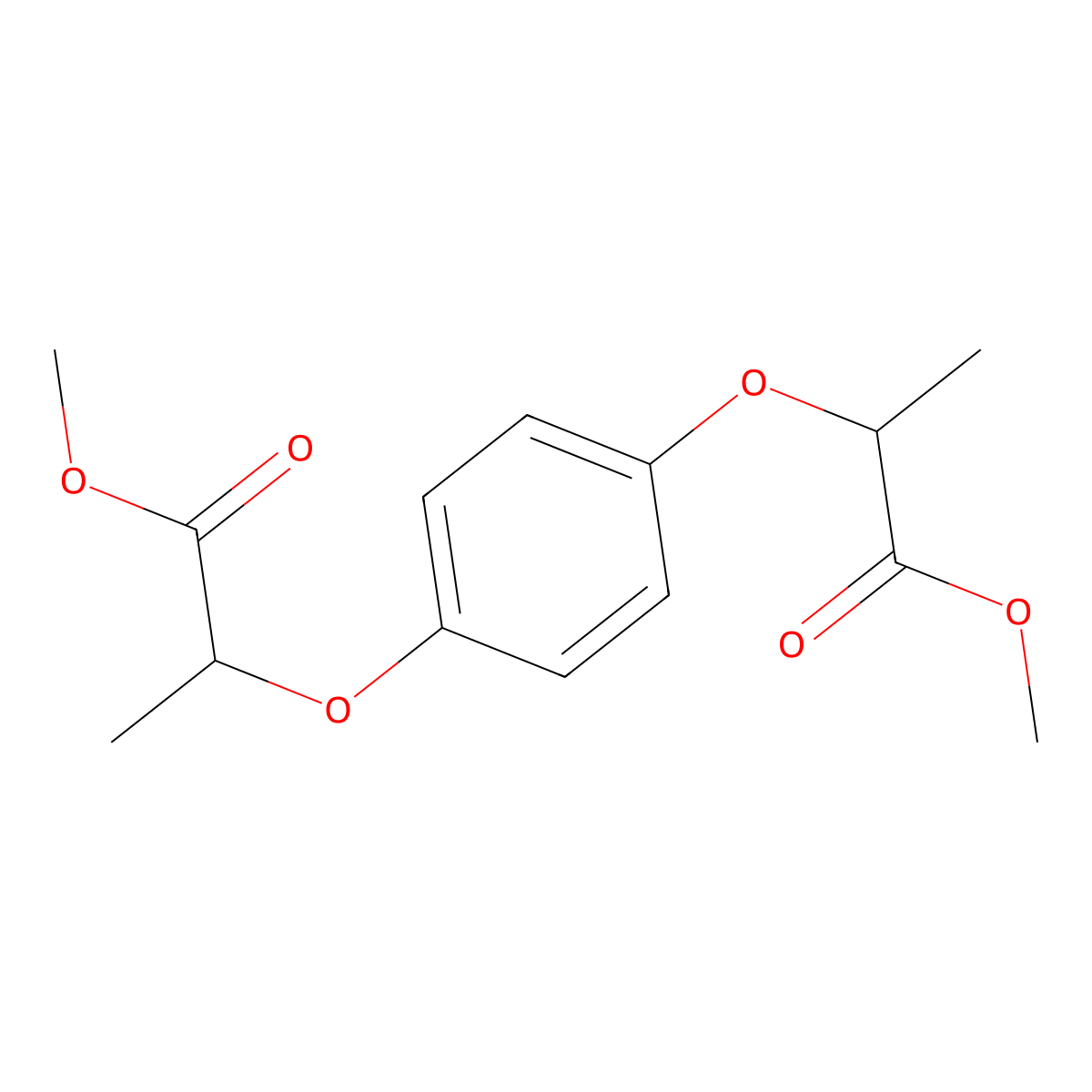 Methyl 2-[4-(2-methoxy-1-methyl-2-oxoethoxy)phenoxy]propanoate molecular structure, CAS 85977-51-1