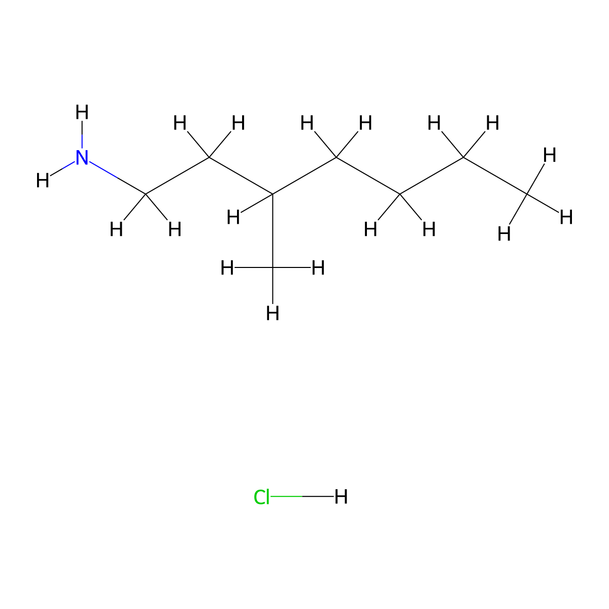 3-Methylheptan-1-amine hydrochloride molecular structure, CAS 859774-13-3