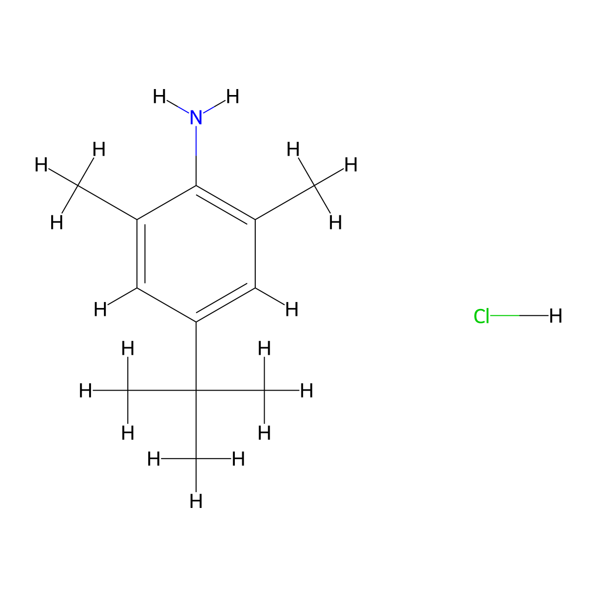 4-tert-Butyl-2,6-dimethylaniline hydrochloride molecular structure, CAS 859784-19-3