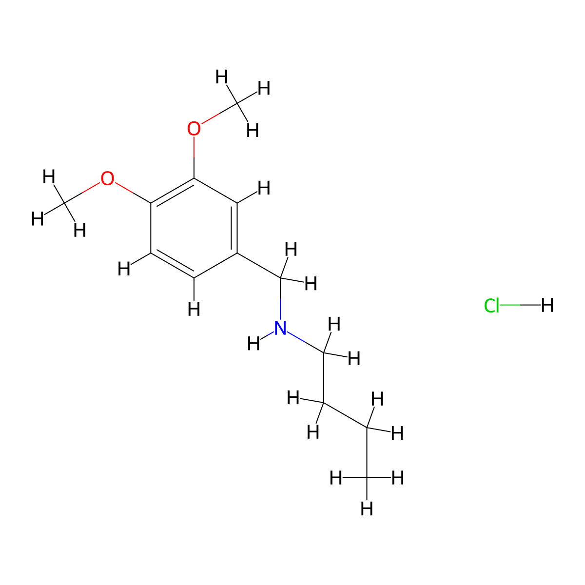Butyl[(3,4-dimethoxyphenyl)methyl]amine hydrochloride molecular structure, CAS 859784-78-4