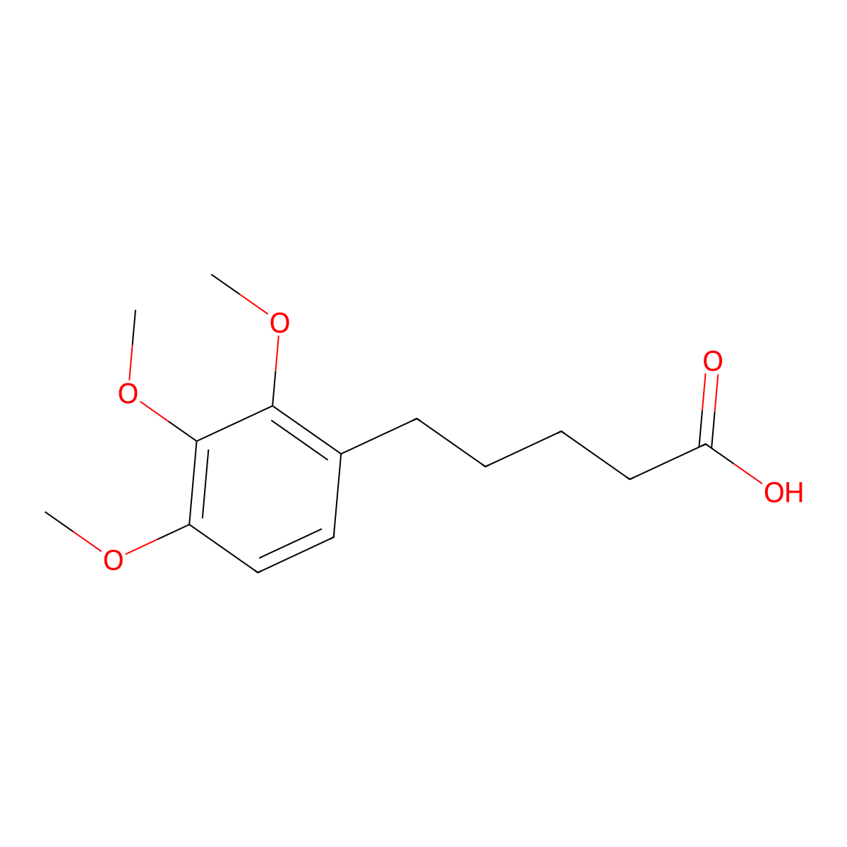5-(2,3,4-Trimethoxyphenyl)pentanoic acid molecular structure, CAS 859785-14-1