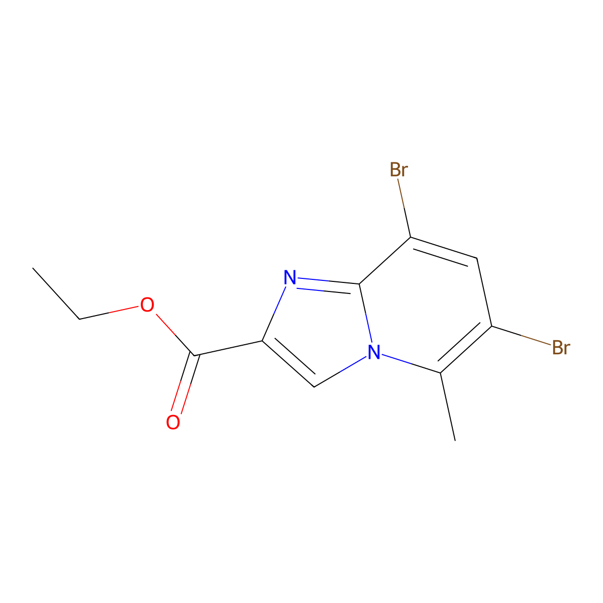 Ethyl 6,8-dibromo-5-methylimidazo[1,2-a]pyridine-2-carboxylate molecular structure, CAS 859787-43-2