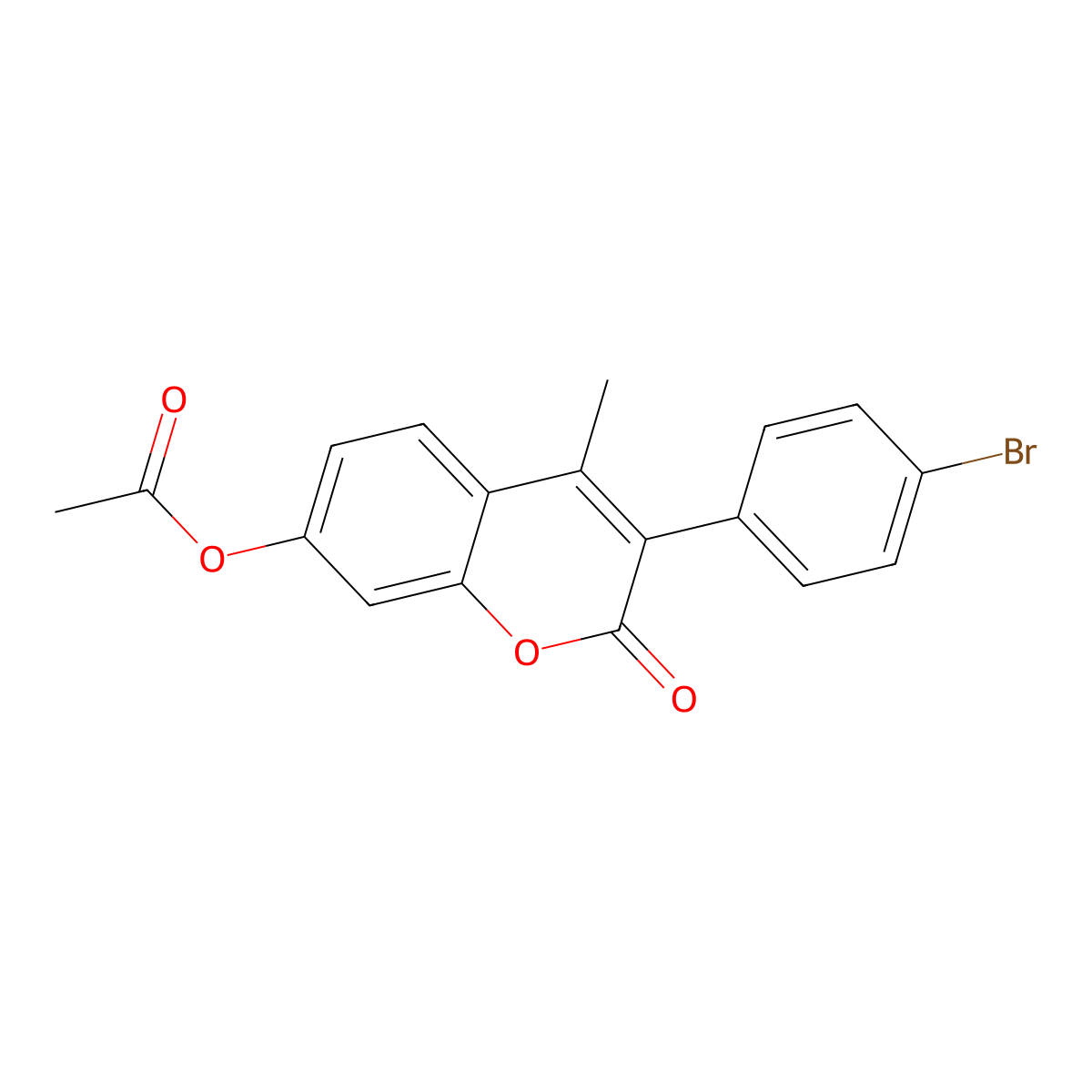 3-(4-bromophenyl)-4-methyl-2-oxo-2H-chromen-7-yl acetate molecular structure, CAS 859789-71-2