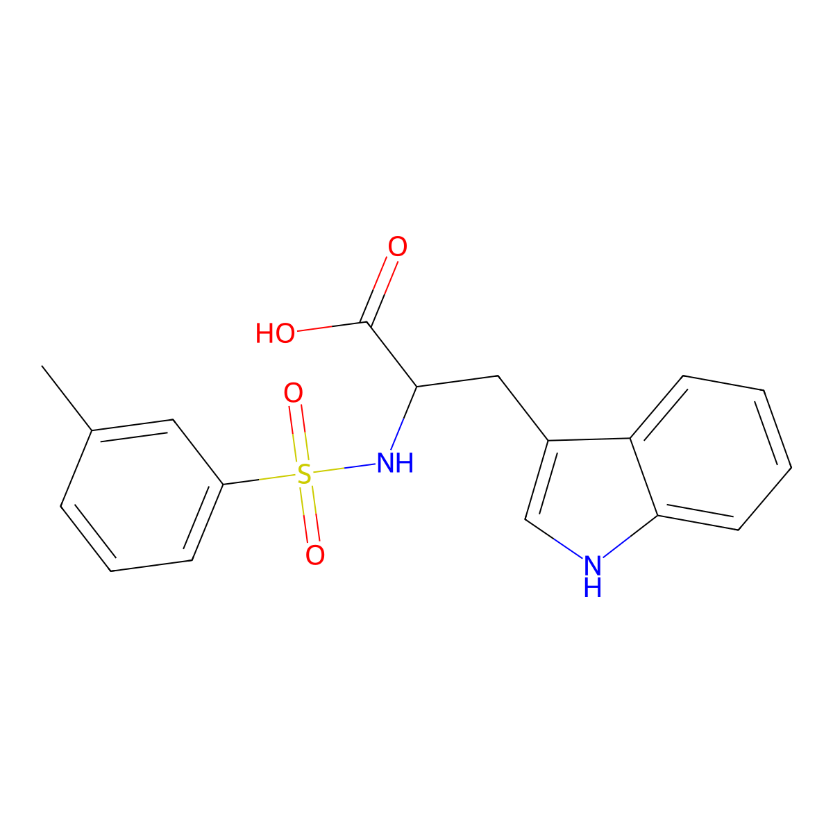 (2S)-3-(1H-Indol-3-YL)-2-(3-methylbenzenesulfonamido)propanoic acid molecular structure, CAS 85979-23-3