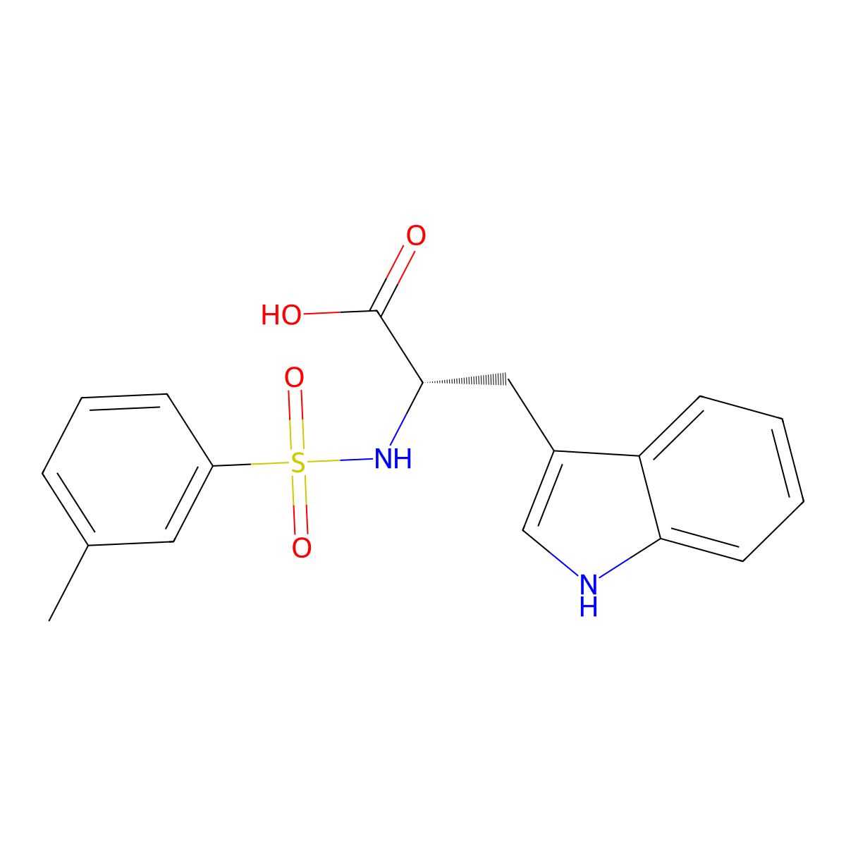 (2S)-3-(1H-Indol-3-YL)-2-(3-methylbenzenesulfonamido)propanoic acid molecular structure, CAS 85979-23-3
