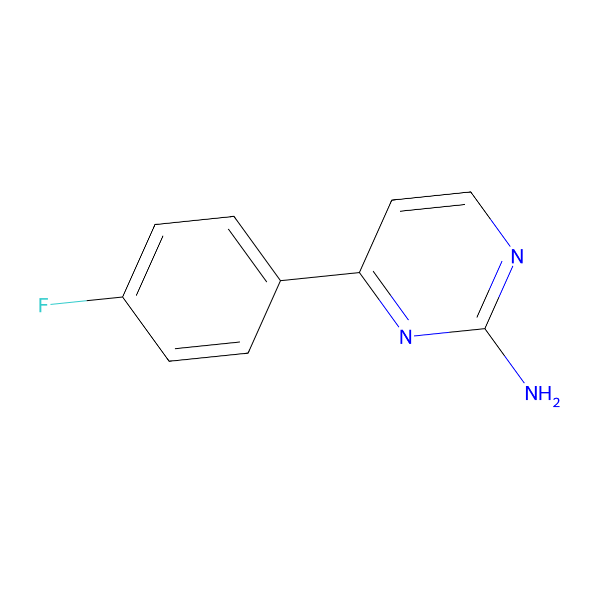 4-(4-Fluorophenyl)pyrimidin-2-amine molecular structure, CAS 85979-49-3