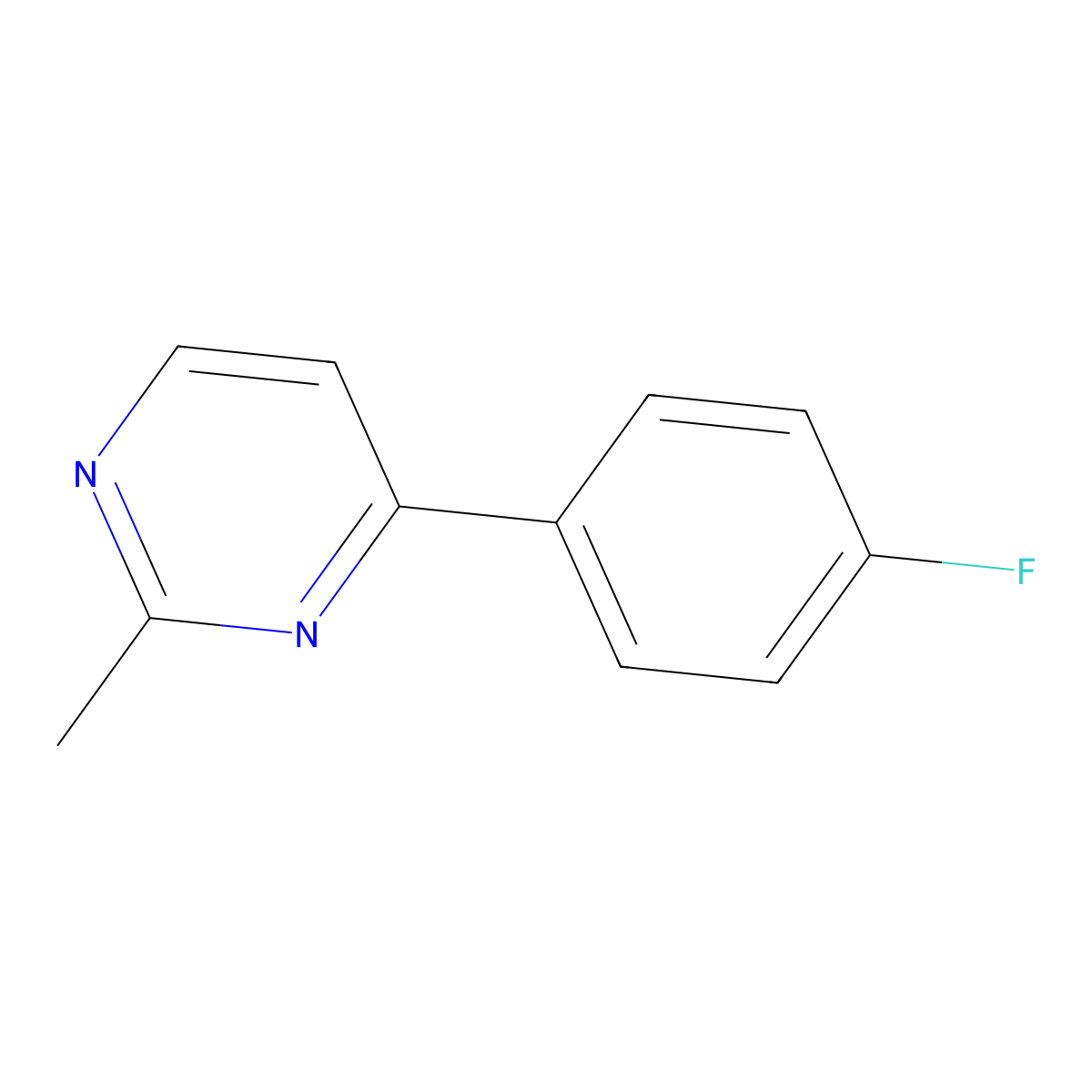 4-(4-Fluorophenyl)-2-methylpyrimidine molecular structure, CAS 85979-51-7