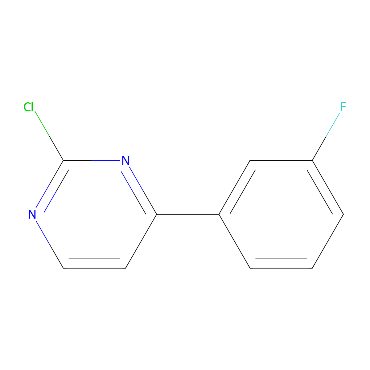 2-Chloro-4-(3-fluorophenyl)pyrimidine molecular structure, CAS 85979-58-4
