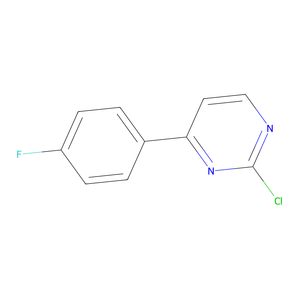 2-Chloro-4-(4-fluoro-phenyl)-pyrimidine molecular structure, CAS 85979-59-5