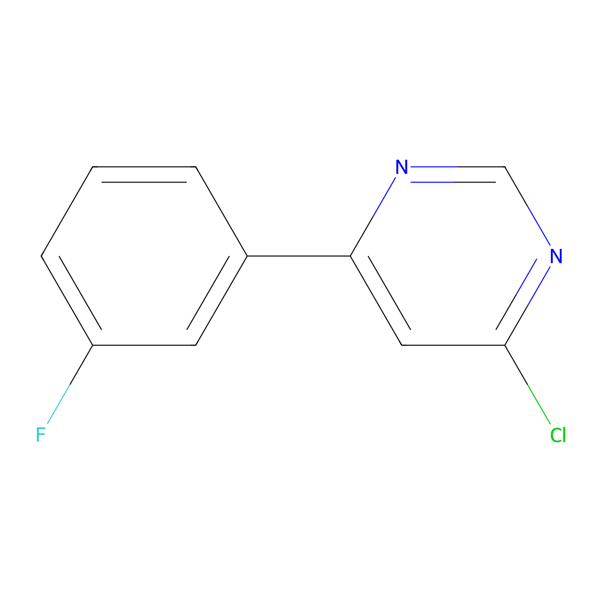 4-Chloro-6-(3-fluorophenyl)pyrimidine molecular structure, CAS 85979-60-8