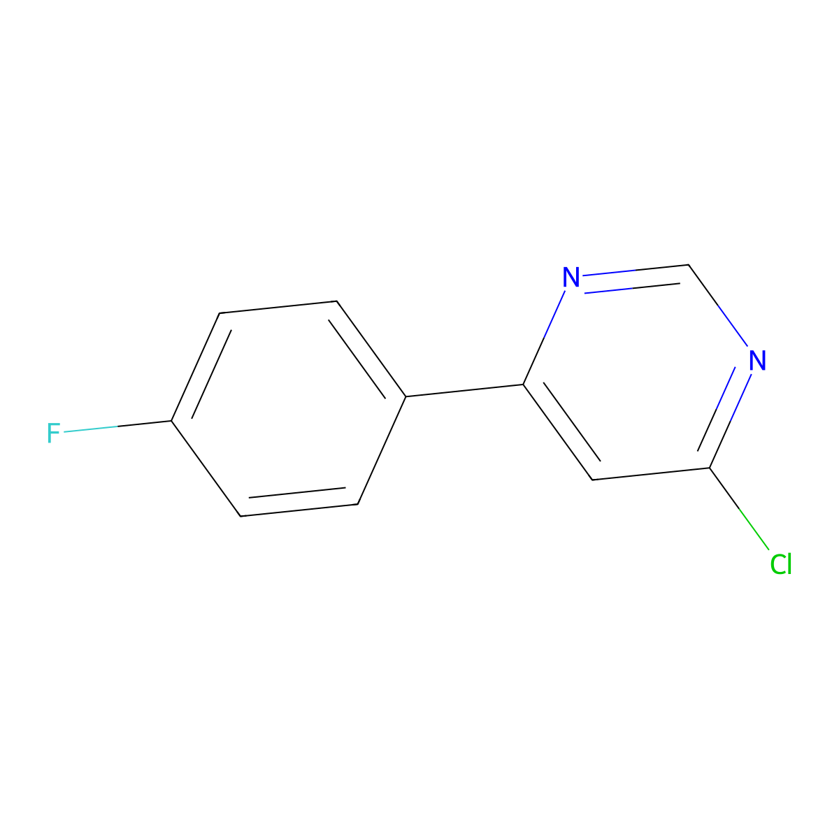 4-Chloro-6-(4-fluorophenyl)pyrimidine molecular structure, CAS 85979-61-9