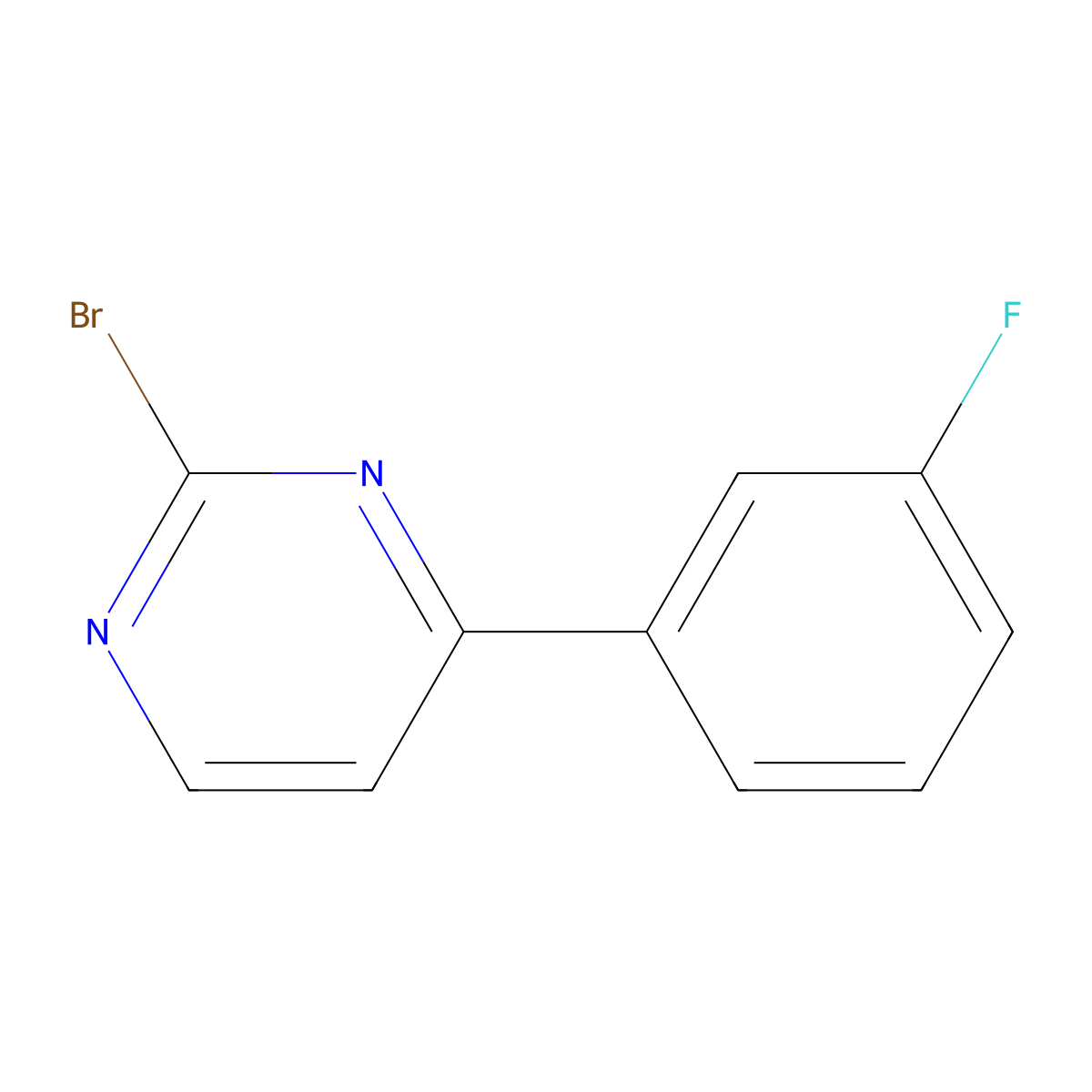 2-Bromo-4-(3-fluorophenyl)pyrimidine molecular structure, CAS 85979-62-0
